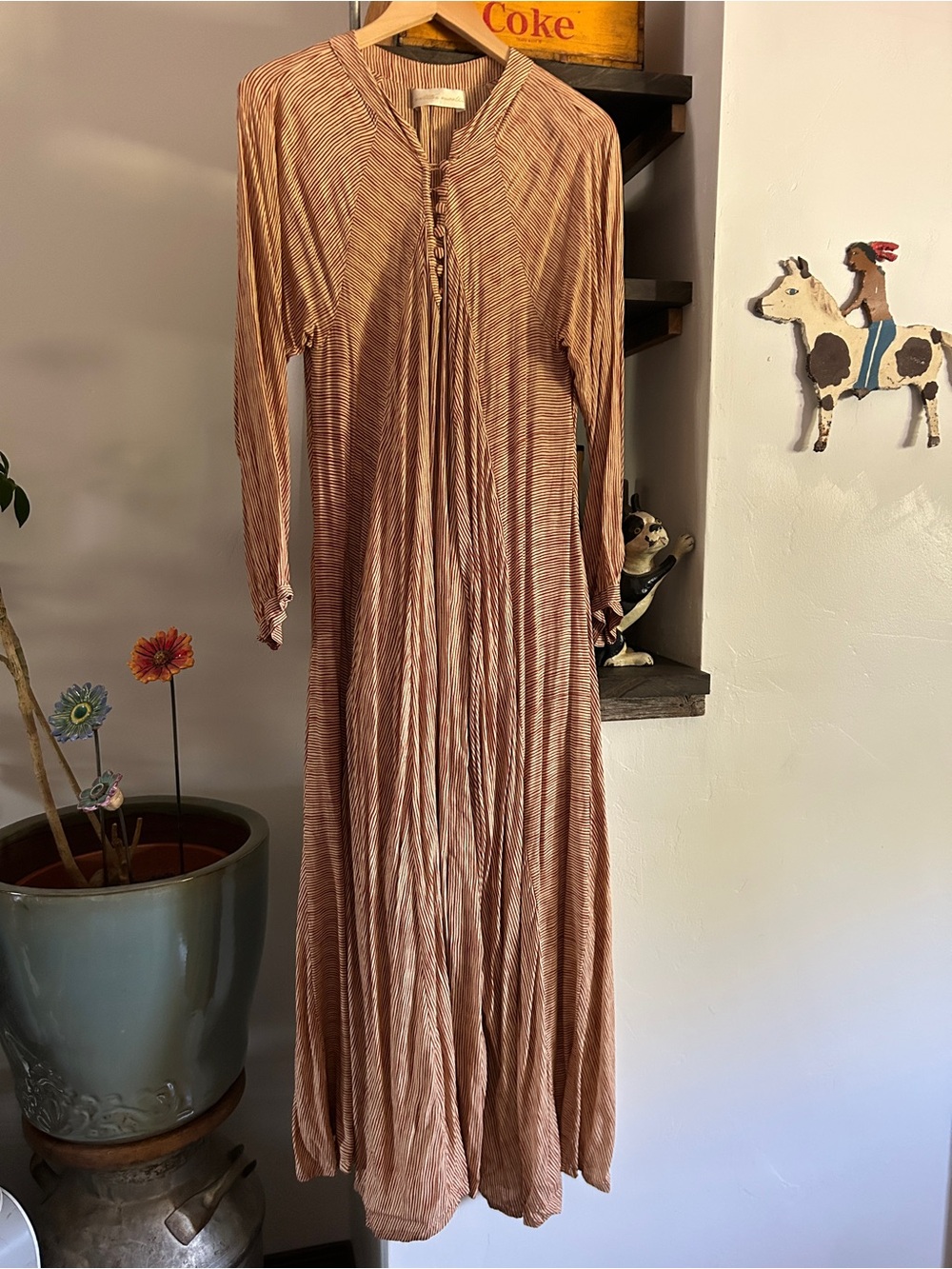 Natalie Martin Long Lightweight Maxi Dress with Button Front
